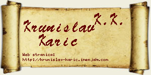 Krunislav Karić vizit kartica